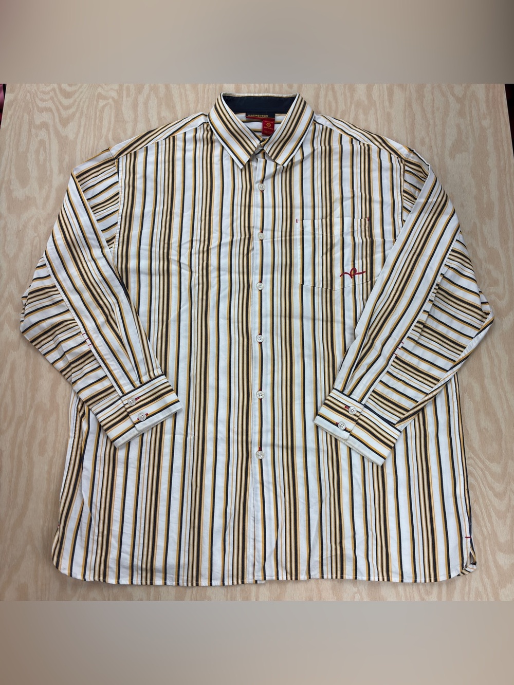 Rocawear Men 3XL  Vertical Striped Button Down Long Sleeve Cotton Y2K